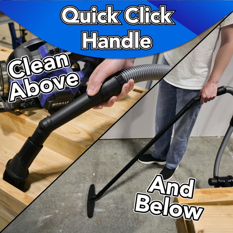 Cen-Tec Systems 95281 20 Ft. Home and Shop Vacuum Hose with Expanded Multi-Brand Power Tool Dust Collection Adapter Set and Full Attachment Kit, Black - Image 2